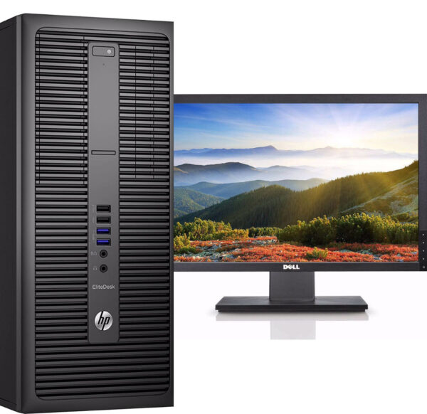 HP EliteDesk 800 G2 tower +كارت شاشة خارجي 1 tb gtx 750 ti  +Dell LCD Display (22")