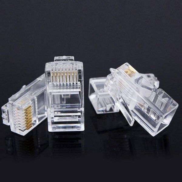 Connectors for RJ Cat 5 cables,100  pieces  _ مجموعة من 100 قطعة