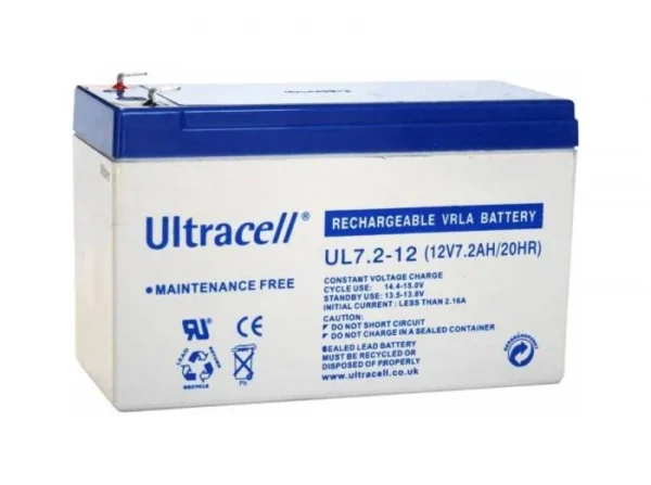 VRLA Battery ULTRACELL 12 V 7.2 Ah UL7.2-12 بطاريه فاير
